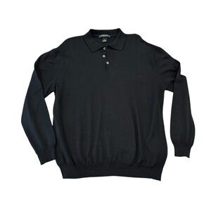 Murano Wool Blend Black Polo Shirt XL